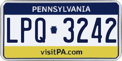 PA license plate LPQ3242