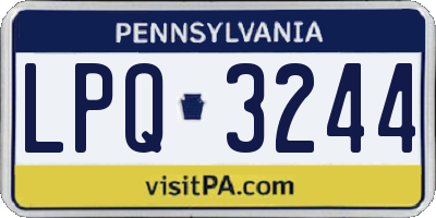 PA license plate LPQ3244