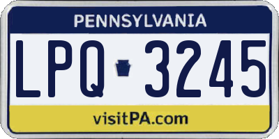 PA license plate LPQ3245