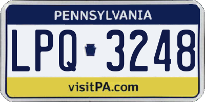 PA license plate LPQ3248