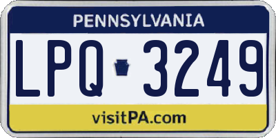 PA license plate LPQ3249