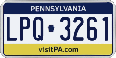 PA license plate LPQ3261