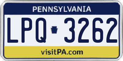 PA license plate LPQ3262