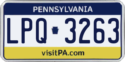 PA license plate LPQ3263