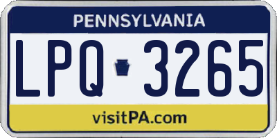 PA license plate LPQ3265