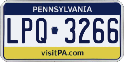 PA license plate LPQ3266