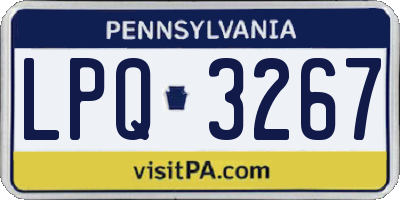 PA license plate LPQ3267