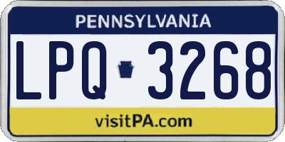 PA license plate LPQ3268