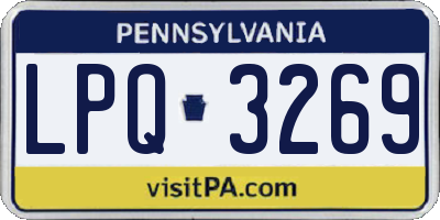 PA license plate LPQ3269