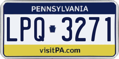 PA license plate LPQ3271