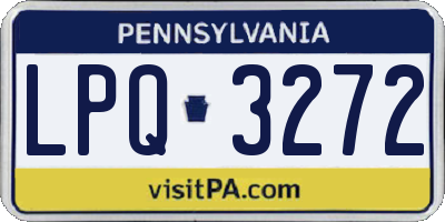 PA license plate LPQ3272
