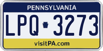 PA license plate LPQ3273