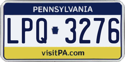 PA license plate LPQ3276