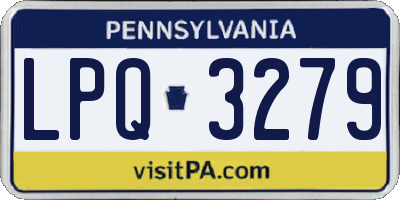 PA license plate LPQ3279