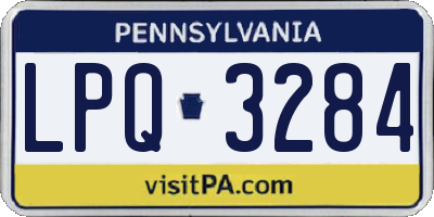 PA license plate LPQ3284