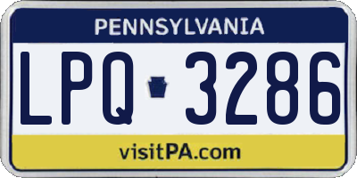 PA license plate LPQ3286