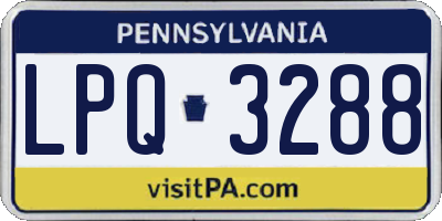 PA license plate LPQ3288