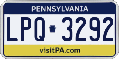 PA license plate LPQ3292