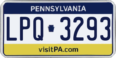 PA license plate LPQ3293
