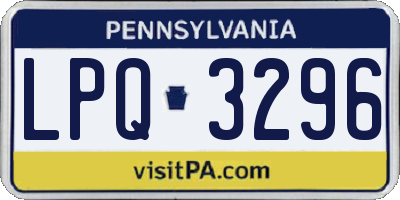 PA license plate LPQ3296