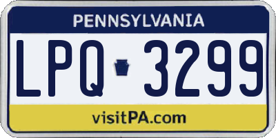 PA license plate LPQ3299