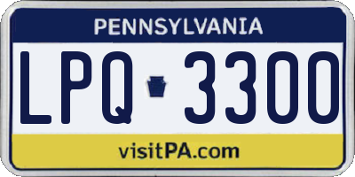 PA license plate LPQ3300