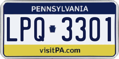 PA license plate LPQ3301