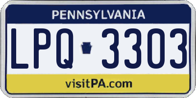 PA license plate LPQ3303