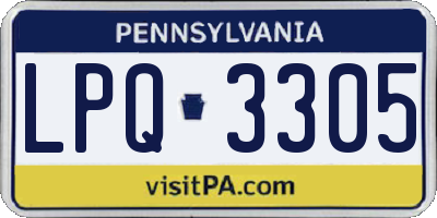 PA license plate LPQ3305