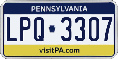 PA license plate LPQ3307