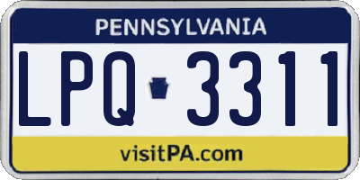 PA license plate LPQ3311