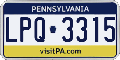 PA license plate LPQ3315