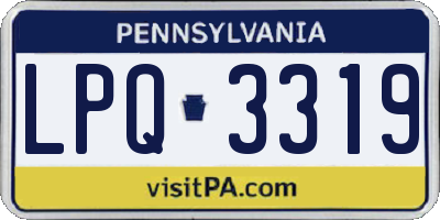 PA license plate LPQ3319