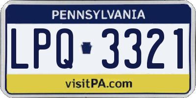 PA license plate LPQ3321
