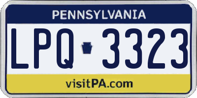 PA license plate LPQ3323