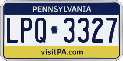 PA license plate LPQ3327