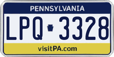 PA license plate LPQ3328