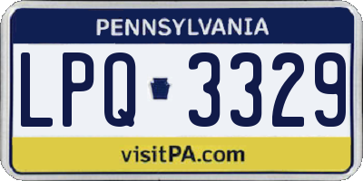 PA license plate LPQ3329