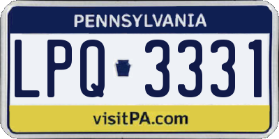 PA license plate LPQ3331