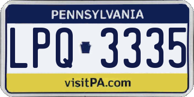 PA license plate LPQ3335