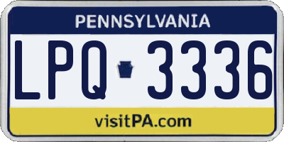PA license plate LPQ3336