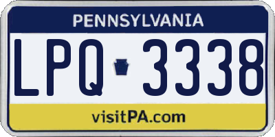 PA license plate LPQ3338