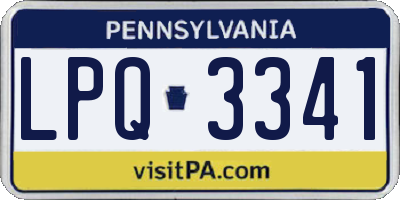 PA license plate LPQ3341