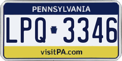 PA license plate LPQ3346