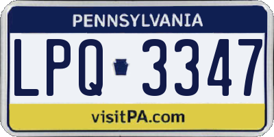 PA license plate LPQ3347