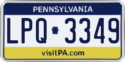 PA license plate LPQ3349