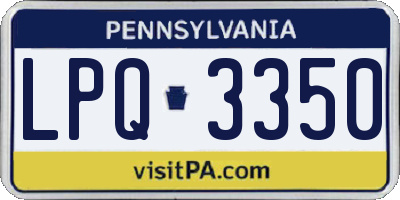 PA license plate LPQ3350