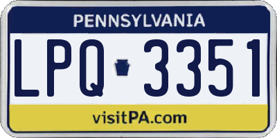 PA license plate LPQ3351