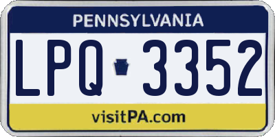PA license plate LPQ3352
