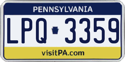 PA license plate LPQ3359